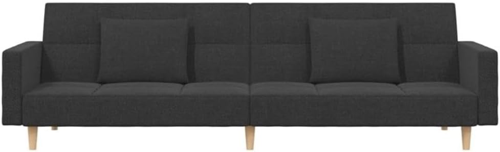 Bowery Hill Contemporary Sleeper Sofa Bed, 2-Seater Dark Gray Fabric, 86.6 x 33.3 x 27.2 in, Soft Upholstery, Sturdy Wooden Frame, Compact Design, Convertible Living Room Couch for Sitting or Sleeping