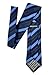 Retreez Three-Colour Stripe Woven Microfiber Men's Tie Necktie - Navy Blue