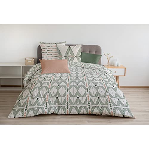 Home Passion | Funda nórdica - 3 Piezas | 100% algodón - 57 Hilos | 2 Personas - 240x260 cm | Le Corbusier Vert Cover