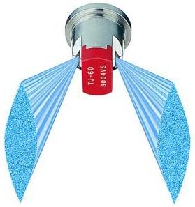 Pack of 6 - TeeJet TwinJet TJ60-8010VS Twin Flat Spray Nozzle - Stainless Steel - VisiFlo - 80°