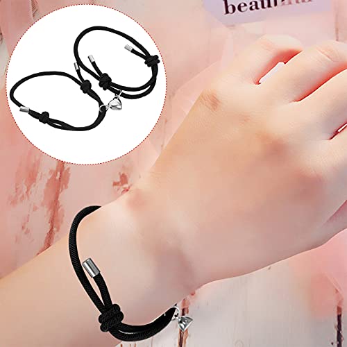 Generic 1 par Casal Pulseira Corda Corda Pulseira Magnética Pulseiras Cadeia De Pulso para Os Amante