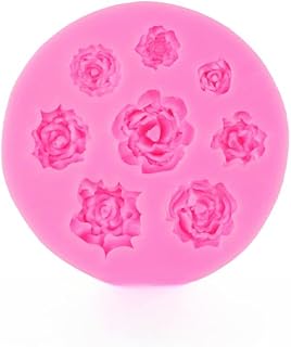 2 moldes de silicona para fondant, para decoración de tartas, color rosa y arcilla polimérica, color rosa