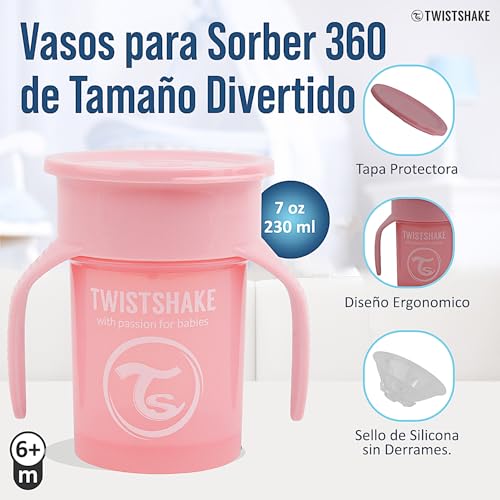 Twistshake 2X 360 Cup, Grey Pink, 2 pack - Image 2