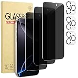 Cutebe 3 Pack Privacy Screen Protector for iPhone 16 Pro +3 Pack Camera Lens Protector with Tempered Glass,Touch Sensitive and Case Friendly