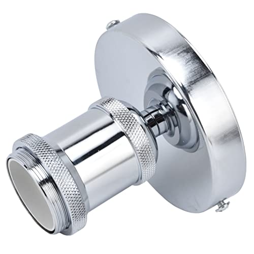 Sxhlseller Portalámparas Vintage E26 E27, Soporte para Lámpara de Techo, Base de Aluminio Dorado Antiguo para Cocina, Dormitorio, Sala de Estar con Accesorios de Montaje Incluidos (SILVER)