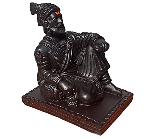 Image of Stone Chhatrapati aji The Legend of Maharashtra Statue Black, 1 Piece
