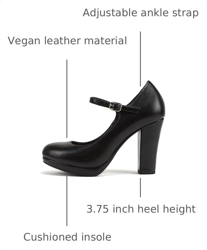 Image of Soda inchAyden inch ~ Women Mary Jane Ankle Strap Cushion High Heel Pump Shoe