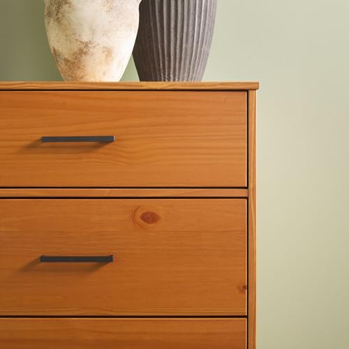 Walker Edison Sloane 6-Drawer Solid Wood Dresser with Metal Handles, 52 Inch, Caramel - Image 8