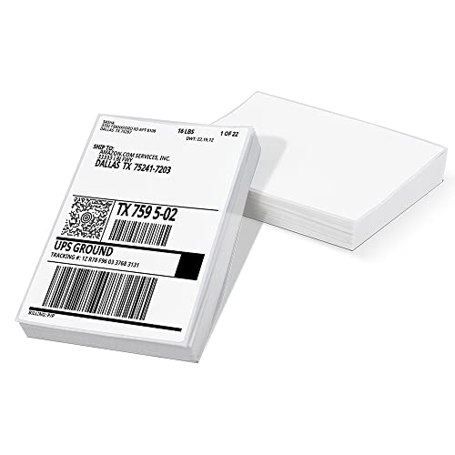 Phomemo 4x6 Thermal Paper Printer Label Thermal Direct Shipping Label Package Labels Compatible with Rollo Phomemo and Other 4 * 6 Label Printer (Pack of 100 4''x 6'' Fan-Fold Labels)