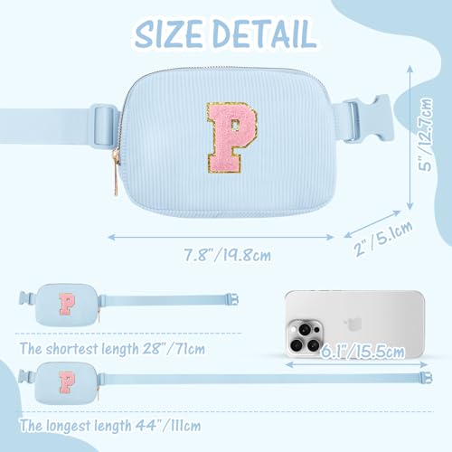 Image of Gitus Birthday Gifts for 10 11 12 13 14 15 16 Year Old Girls Personalized Gifts for Women Initial Fanny Pack Crossbody Bag Belt Bag Cute Preppy Stuff for Teen Girls Teenage Girl Gifts (Icing Blue-P)