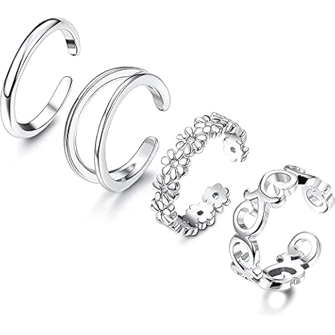 ORAZIO Anillo Pie Mujer Apertura Ajustable Plata 925 Cover