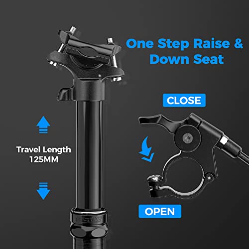 Fastace Dropper Post 125Mm Travel Mtb Dropper Seatpost 27.2/30.9/31.6Mm Remote Internal External Cable Routing (Upper Routing 27.2*440Mm) #TOP4