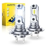 AUXITO H7 LED Bulb, 500% Brighter Ultra-Bright 6500K White, 1:1 Mini Size No Adapter Required, Plug N Play, Long Lifespan, No Flicker, 99% Compatibility, 2PCS