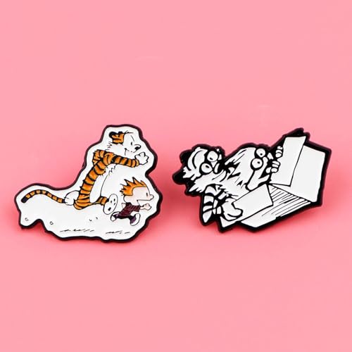 Image of Cute Enamel Pins Cartoon Lapel Pin Brooch Badge for Backpack Jackets Funny Tiger Pins for Gift Anime Enamel Pin for Clothing Hat Decoration