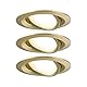 Paulmann 92406 LED Einbauleuchte 3-Step-Dim Nova Coin rund 84mm 50° Coin 3x6W 3x470lm 230V dimmbar 2700K Gold matt