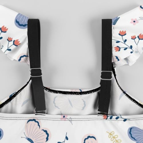 Image of Girls One Piece Swimsuit Lovely Cute Animals Ruffles Swimwear Bathing Suits 3-12 Years
