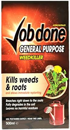 Job Done 86600004 General Purpose Weedkiller, 500ml - Fast Acting Weedkiller for Killing Weeds and Root Systems - Systemic Weed Killer for Common Garden Weeds - for Driveway, Patio and Lawn