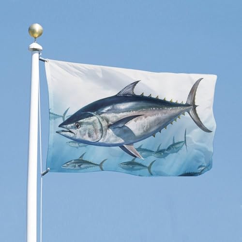 Drapeaux de jardin Thon rouge Thunnus avec œillets métalliques durables