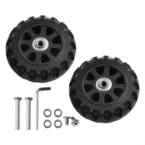 Yuanpgky Ruedas de repuesto para maleta, 2 juegos de ruedas de carrito de equipaje, ruedas en línea estilo monopatín para carritos de equipaje dañados o desgastados, tamaños de 77 mm/80 mm/97 mm (97