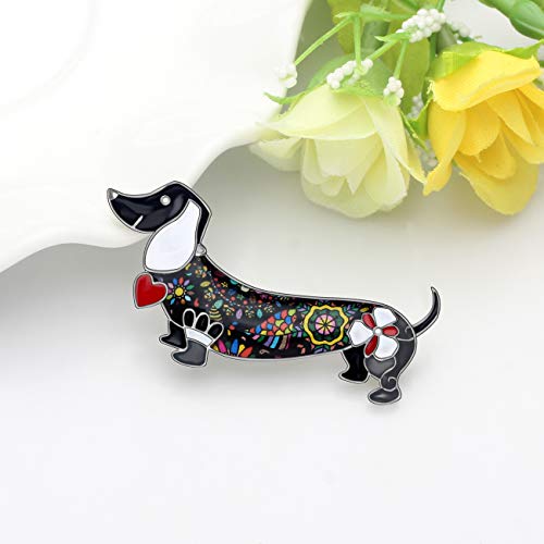DUOWEI Enamel Rhinestone Dachshund Dog Brooch Pins Dachshund Pet Jewelry Gifts Clothes Scarf Lapel Decoration3