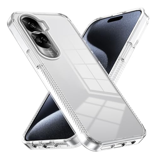 XINYEXIN Funda para Honor 90 Lite 5G, Funda Transparente Antiamarilleo - Militar Antichoque Anti-rasguños Carcasa Hard Case Bumper Cover - Transparent
