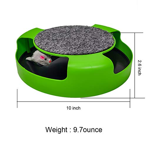 Pasking Interactive Cat Toys Indoor Cats Mouse Moving Best Catch Toy With Running Stuffed Mice And Spinning Scratching Pad Round Kitten Scratcher Catnip Toy #TOP1