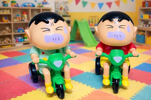 Image of Shinchan Cartoon Tricycle Toy Figure for Kids - Cute Anime Action Figure PVC Collectible | Shin Chan Bike Riding Figurine | Desk Decor Display Toy | Gift for Boys, Girls & Anime Fans