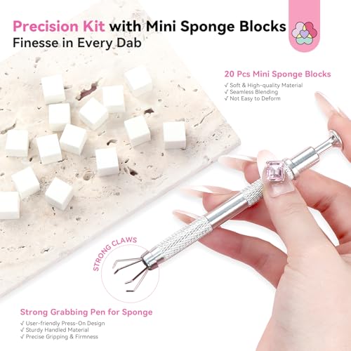 Image of SAVILAND Ombre Gel Nail Polish Kit: 6 Colors Painting Gel with Nail Sponges Gradient Blush Effect Solid Gels Polish French Tip Tools Nail Art Design Cream Gels Nail Polish for Salon & Home DIY