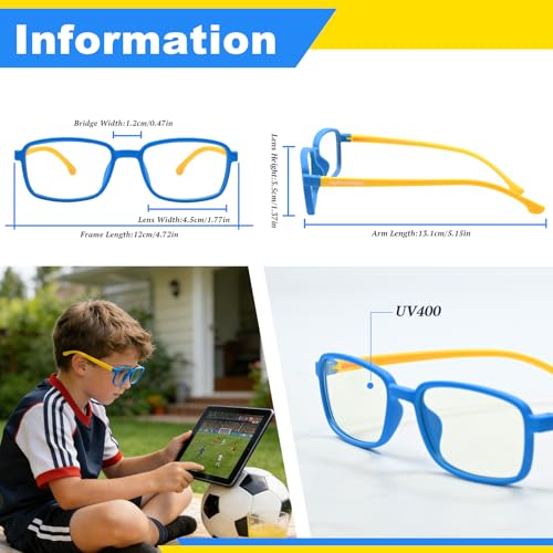 Image of Ultra-Light Blue Light Blocking Glasses with Case for Kids and Teens,Anti Eyestrain &UV400