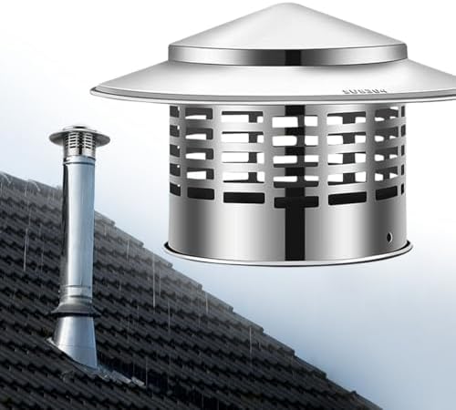 304 Stainless Steel Round Chimney Cap, 1.6-8.7 in, Mesh Storm-Proof Animal Guard, Fireplace Roof Vent, Rain Caps for Stove Pipe Finial (2.0") - Durable & Weather Resistant
