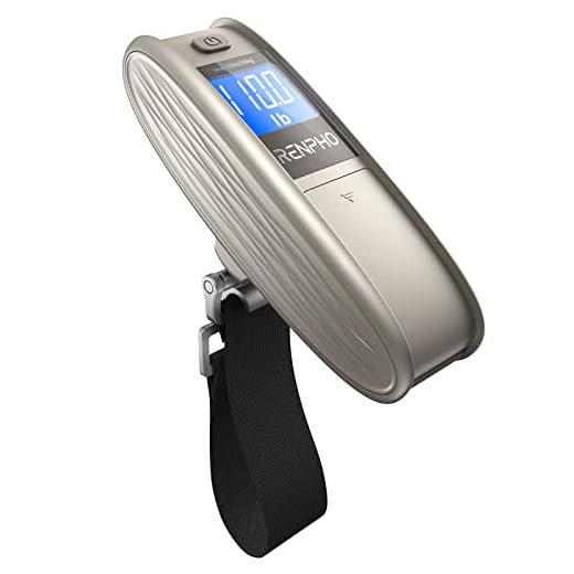 RENPHO Luggage Scale for Suitcases, Portable Digital Bag Weight Scale for Travel, Handheld Baggage Weighing Scale with Hook, Tare Function, 110 Pounds