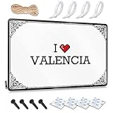 Abipuir Tapete de puerta de otoño para interiores con texto en inglés 'I Love Valencia', letrero de estaño, decoración del hogar para hombres (color: color, tamaño: 30 x 40 cm)