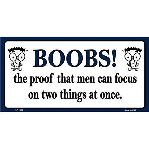 Smart Blonde Boobs Proof Metal Novelty License Plate LP-1845