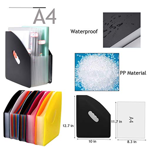 Lemical Desktop Expanding File Holder 13 Rainbow Pockets Portable File Folder A4 File Organizer Self Standing Accordion Document Storage Box High Capacity Filling For Home & Office & School #TOP2