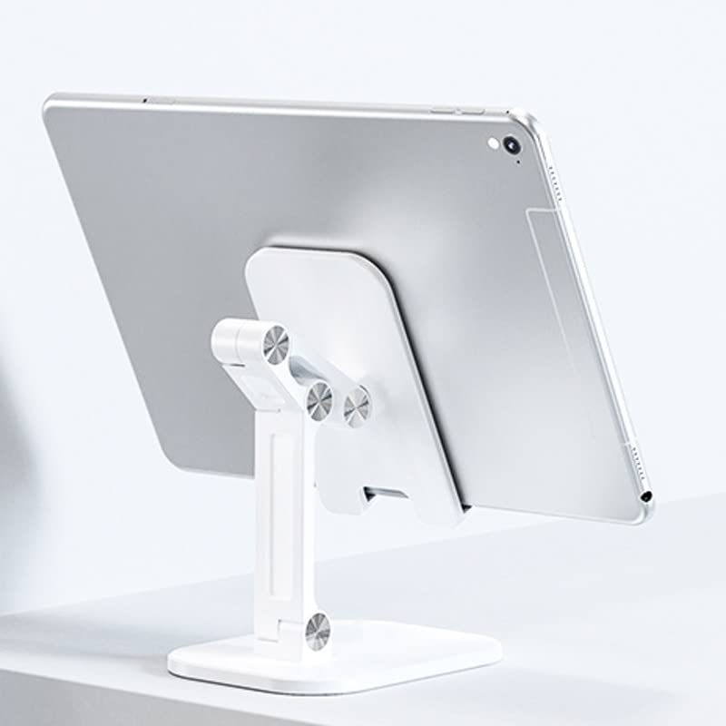 Support téléphone bureau pliable blanc pour smartphone et tablette réglable - 5