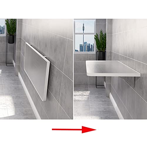 Bureau mural rabattable acier inoxydable | Bureau d'ordinateur à abattant - 8