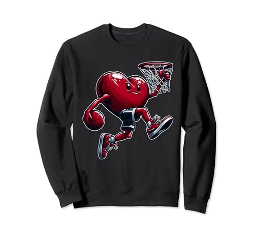 Joueur de l'équipe de basketball Heart Slam Dunk pour la Saint-Valentin Sweatshirt