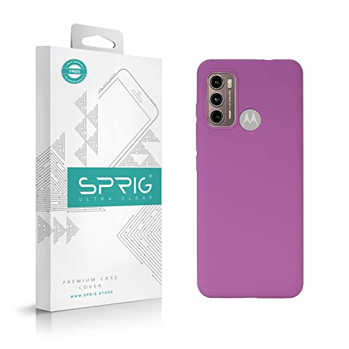 Image of SPRIG Compatible with Motorola G60 Liquid Silicone Premium Back Cover Drop Tested Shock Proof Mobile Case for Men, Women, Boys and Girls with Camera Protection (Purple)