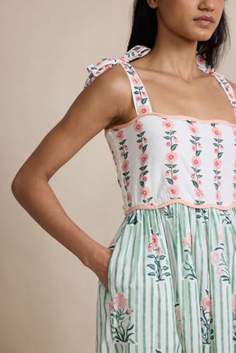 Image of Women Y2k Boho Maxi Dress Tie Shoulder Backless Strappy Tiered Flowy Dress 2024 Summer Floral Beach Sundress