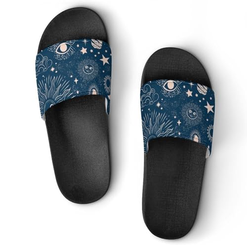 Claquettes femme étoiles soleil lune pantoufles de bain slide