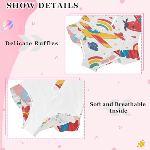 Girls One Piece Swimsuits Long Sleeve Swimsuit Zipper Bathing Suits Airplane Red Childish Doodle4