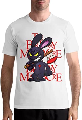 NEWCREATEES Men's T-Shirt The Birthday Rock Massacre Band Short-Sleeved Tees Shirt Summer Cotton Top White Medium