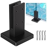 Double-Sided Glass Railing Spigot by LukLoy, Heavy Duty 4.3LB Wind-Resistant Glass Spigots SS304 Glass Railing System for Home Garden Stairs Balustrade Balcony(1 Pack, Black Middle Spigot)