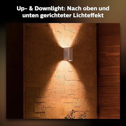 Philips Hue Resonate Außen-Wandleuchte, Gartenbeleuchtung, Silber – Ansicht 4