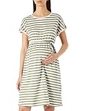 Dieses gestreifte Jerseykleid aus Bio-Baumwolle kommt in einem maritimen Look daher.