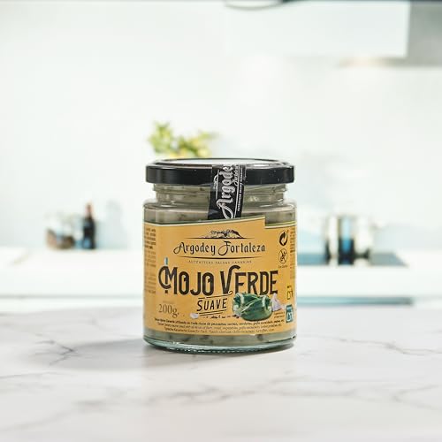 Argodey Fortaleza Mojo Verde Suave 200g - Authentische Kanarische Sauce, Perfekt und Vielseitig zum Streichen auf Brot, Toast, Arepas, Kartoffeln. Ohne Konservierungsstoffe und künstliche Zusätze.
