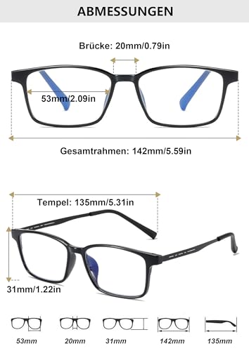 Lanomi Rectangle Photochromic Reading Glasses Blue Light Blocking Reading Sunglasses UV400 Protection Eyeglasses for Women Men Light Black (Photochromic Grey) 2.5 - Image 2