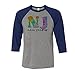 TeesAndTankYou Tie Dye New Jersey Three-Quarter Raglan Sleeve Baseball Shirt Unisex Large Grey/Navy