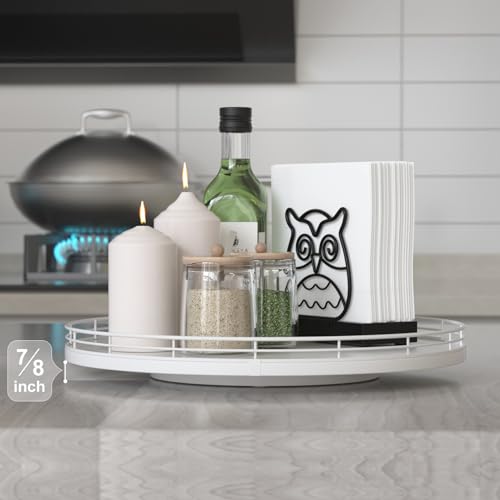 Image of 13 inch Oak Wood Decorative Tray for Home Decor, Tray for Coffee Table Decor Perfume Nightstand Vanity Bathroom Trays for Counter Candle Jewelry Makeup Farmhouse Table Centerpiece for Dining Room White