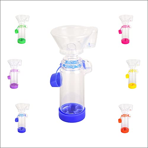 SAWOZU Inhaler Spacer for Kids and Adults Soft Fit Mask Portable and Lightweight Suitable for Home and Travel Nessi OTC Spacer (Blue/Kids)